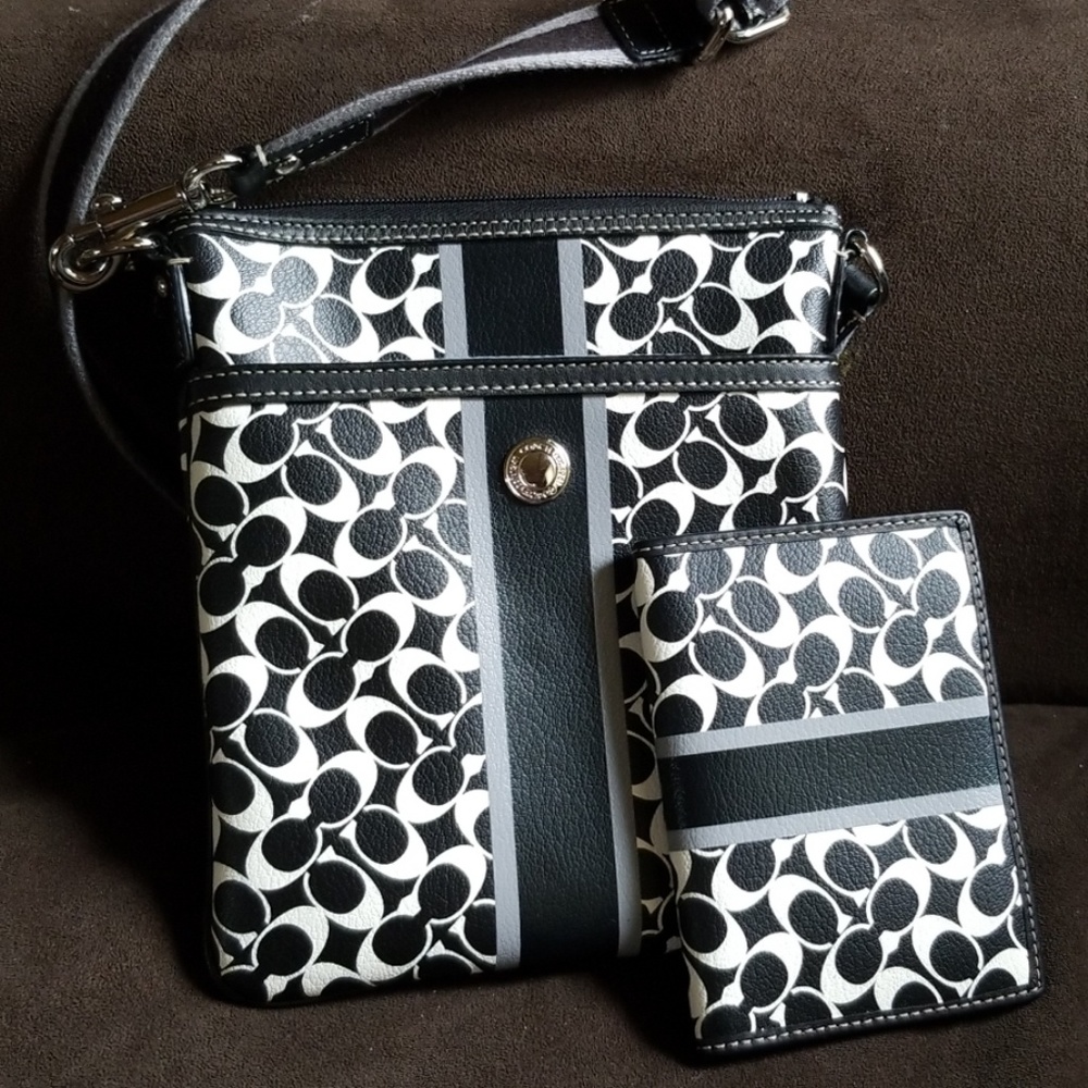 Coach crossbody and matching passport case